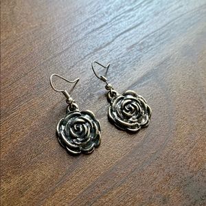 Silver flower earrings